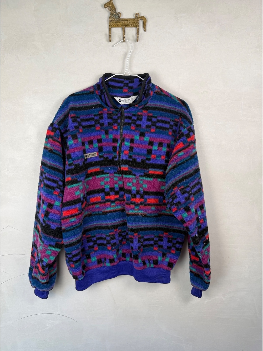 Vintage Bright colored pattern Columbia fleeece Men’s M